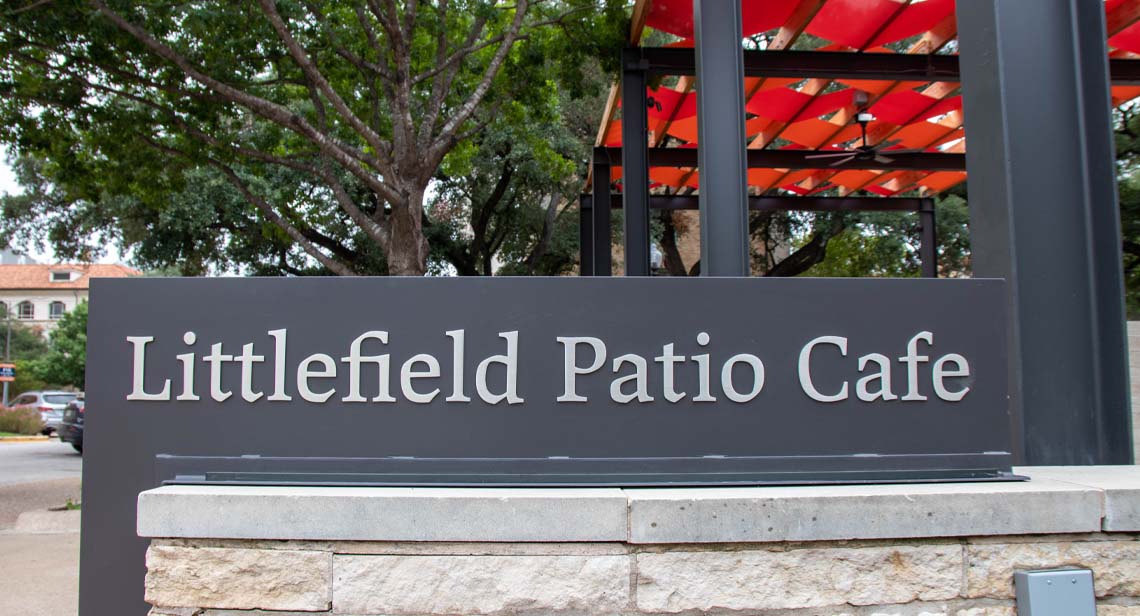Friday Kickoff - Littlefield Patio Cafe sign