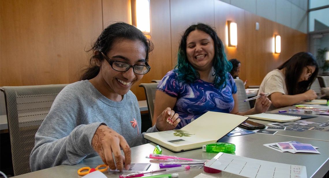 Image of students during Craft Night