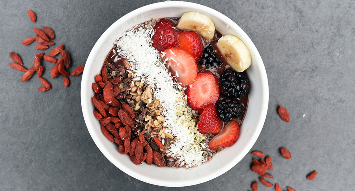 A vitality bowl on a table. 