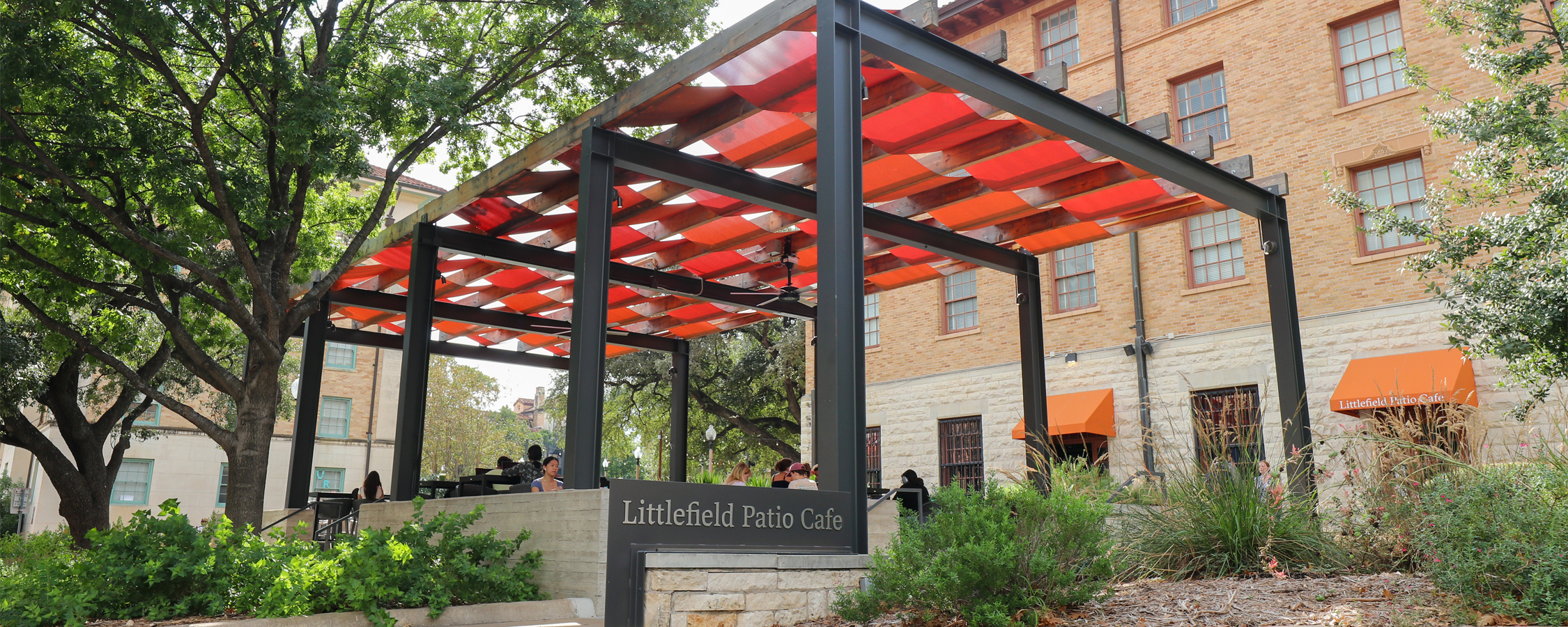 Exterior patio outside Littlefield Patio Cafe