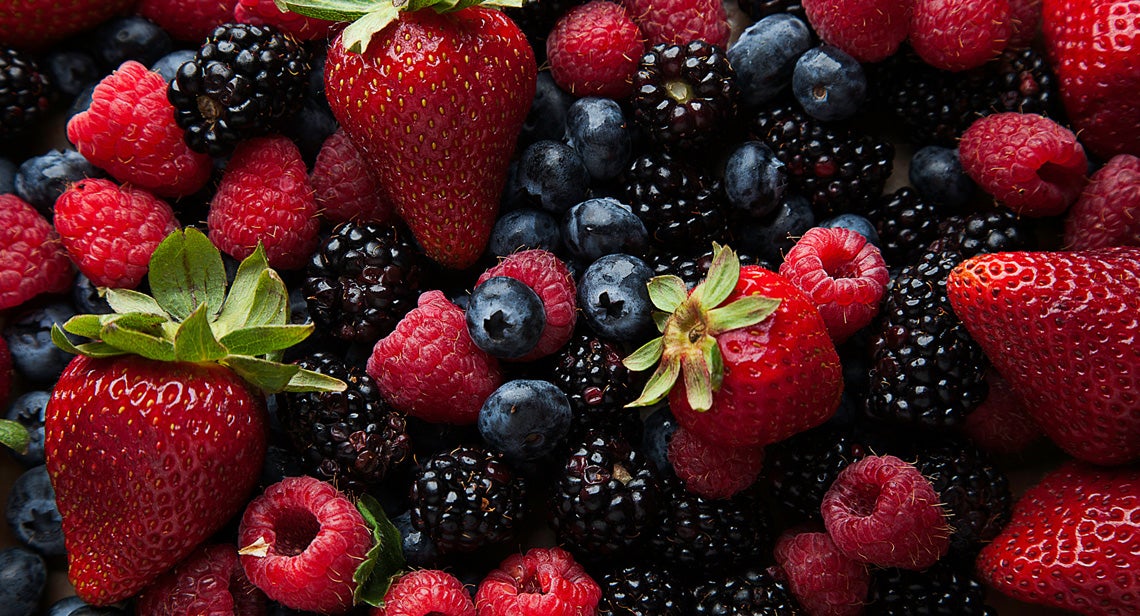 An assortment of berries. 