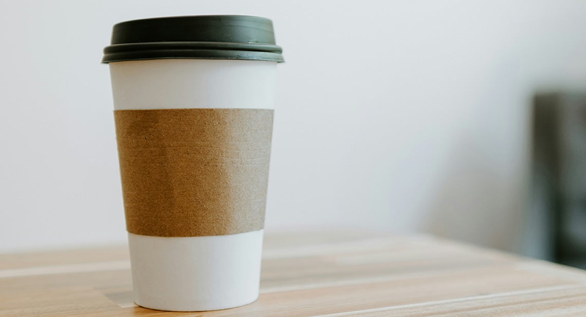 A to-go coffee cup