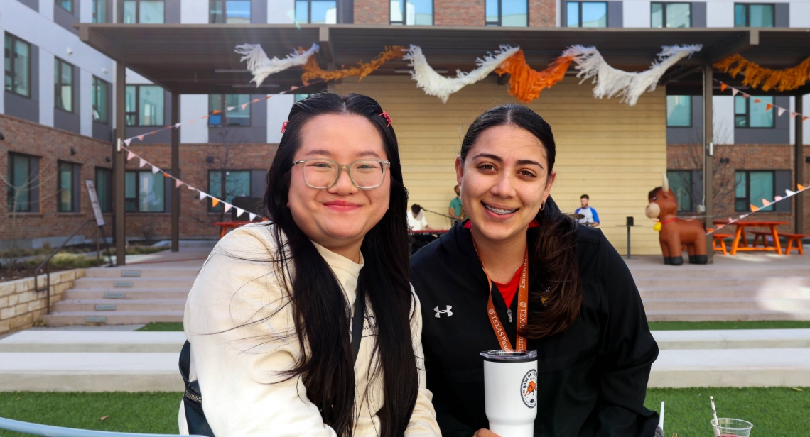 UT students at an event at East Campus Graduate apartments