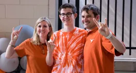 Student and parents posing during moov-in 