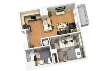 1 bdrm - 1 bath