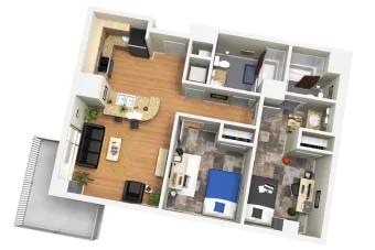 2 bdrm - 2 bath