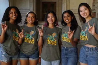 Zero Waste - team members with horns up
