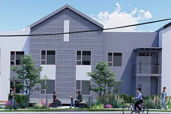 Render view of East Campus Graduate Apartments