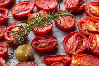 Roasted tomatoes and garlic with rosemary