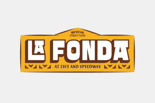 La Fonda logo with sub-logo text saying: At 21st and Speedway