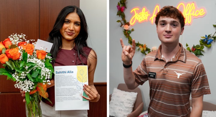 Head-shots of two student employees